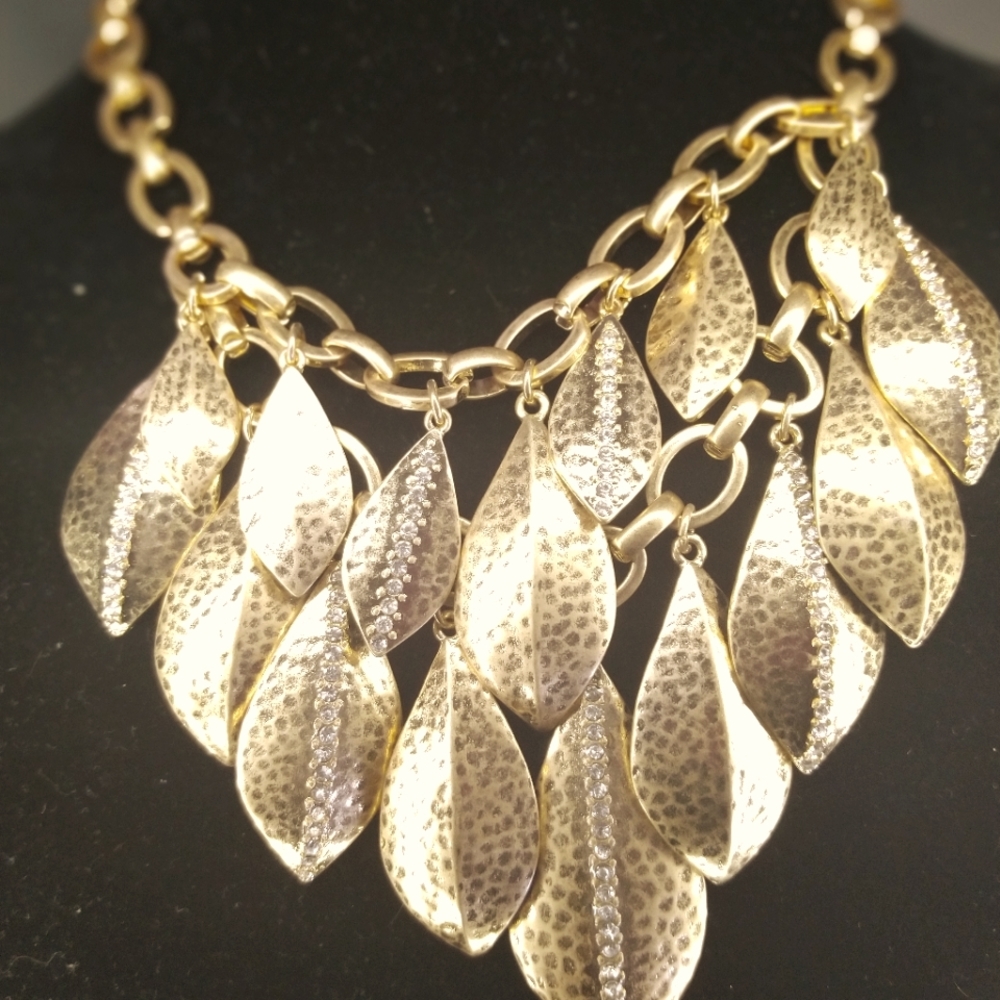 Gold costume jewelry necklace charms large